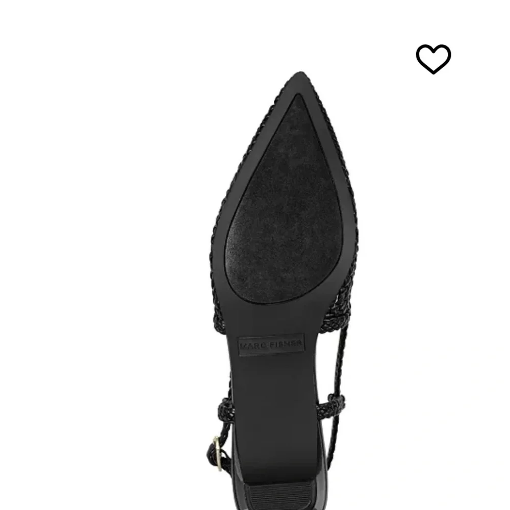 Marc Fisher Black Woven Slingback Flats - Kelysa style - Picture 5 of 14